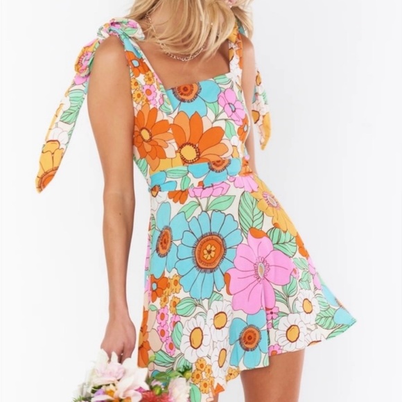 Show Me Your MuMu Claire Mini Dress in Flower Market - Picture 2 of 6
